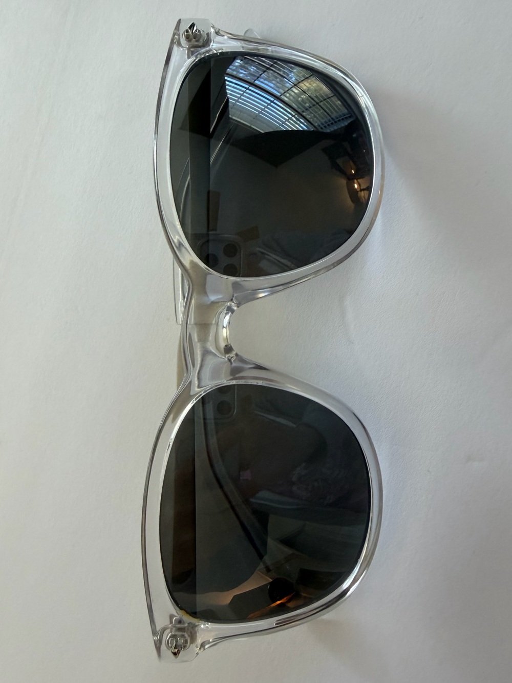 Talbots Clear Frame Sunglasses with Gray Lenses unisex